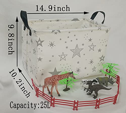 ACMUUNI Rectangle Gift Shelf Nursery Storage Basket Laundry Hamper Storage Box and Bins for Home Clothes with Handles - Image 2