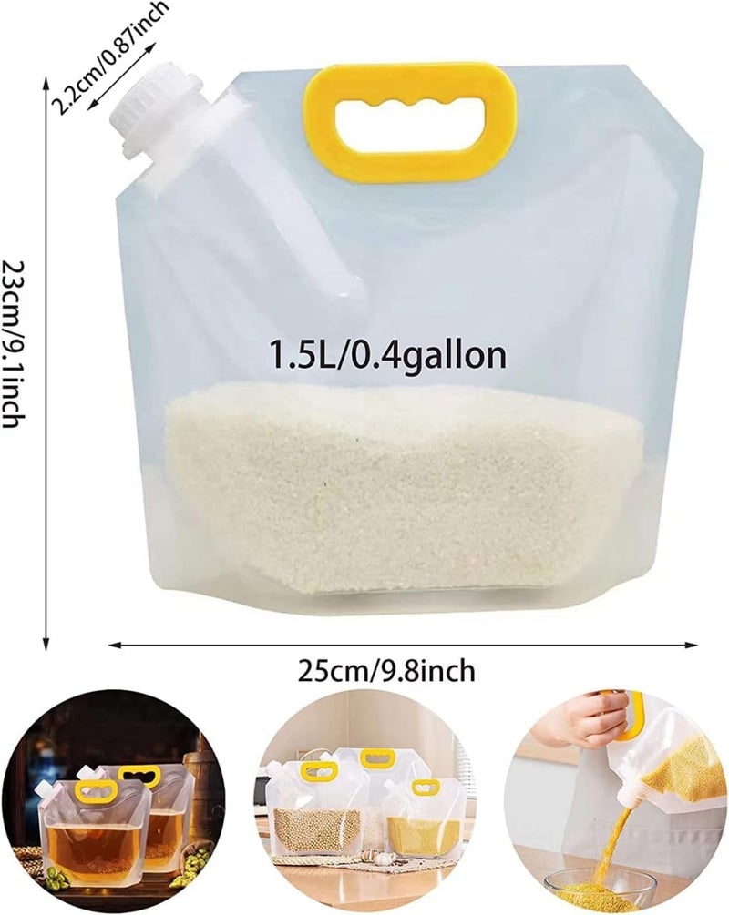 Pekos Pekos Plastic Transparent Food Storage AitTight Bag Grain Storage Suction Bags Container with Cap for Sugar Rice Grain Bpa Free Kitchen Containers Set of 4 Psc Multicolor - Image 2