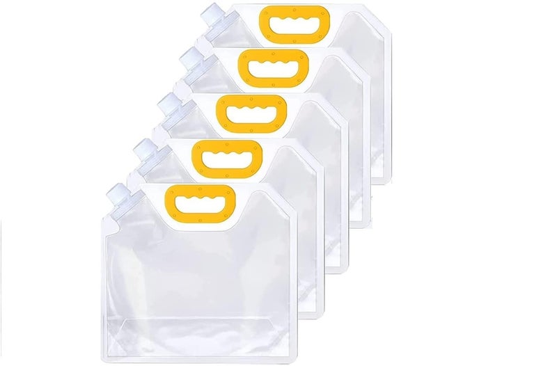 Pekos Pekos Plastic Transparent Food Storage AitTight Bag Grain Storage Suction Bags Container with Cap for Sugar Rice Grain Bpa Free Kitchen Containers Set of 4 Psc Multicolor - Image 1