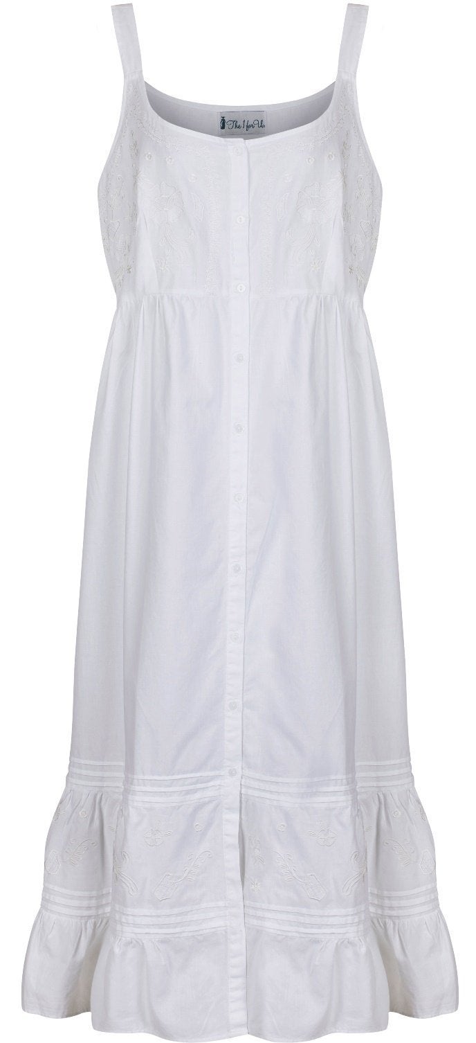 The 1 for U Ruby 100% Cotton Victorian Sleeveless Nightgown White XXX-Large - Image 5