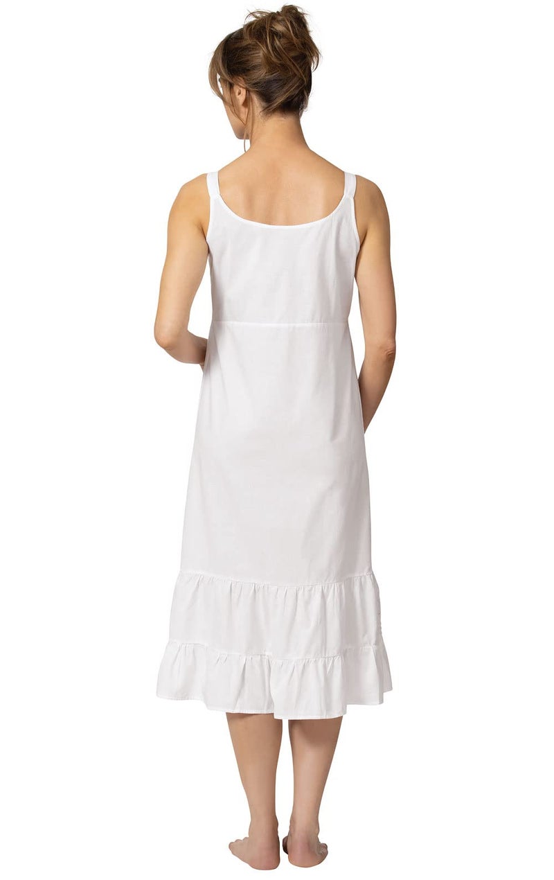 The 1 for U Ruby 100% Cotton Victorian Sleeveless Nightgown White XXX-Large - Image 2