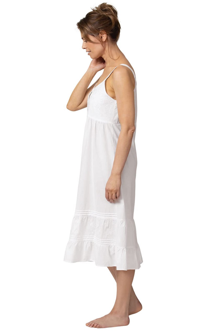 The 1 for U Ruby 100% Cotton Victorian Sleeveless Nightgown White XXX-Large - Image 3