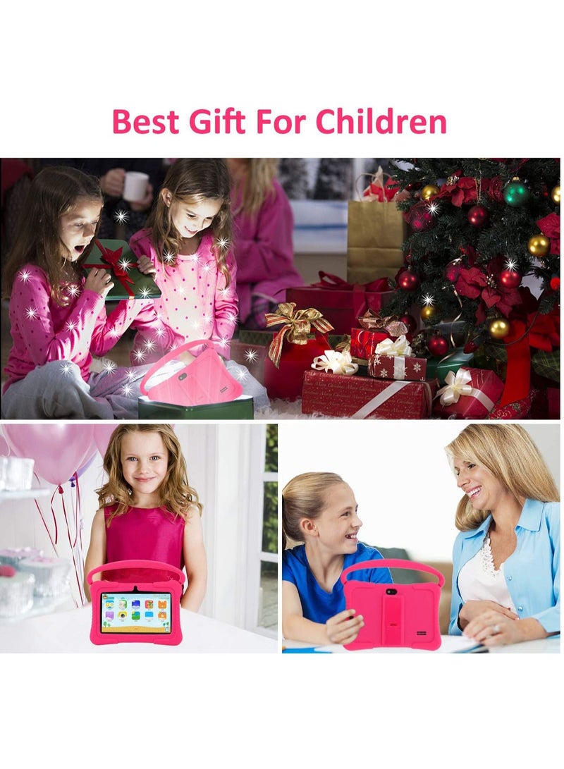 7-Inch Android Kids Tablet PC for Study Education, 1G RAM 16G ROM WiFi 1024*600 Children Tablets with Silicone Tablet Case (Pink)  - Image 5