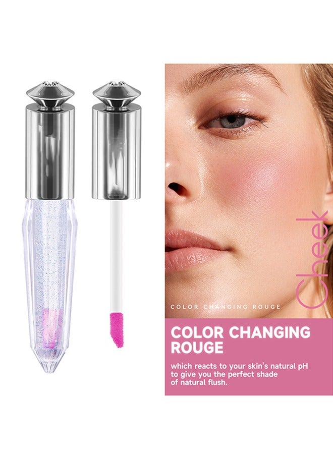 بوداير "Stardust Corlor Changing Lip Glaze ، أحمر الشفاه السائل طويل الأمد لتغيير درجة حرارة الترطيب مع حمض الهيالورونيك الخفيف عالي اللمعان لترطيب ممتلئ غير لزج بريق وميض  " - Image 3