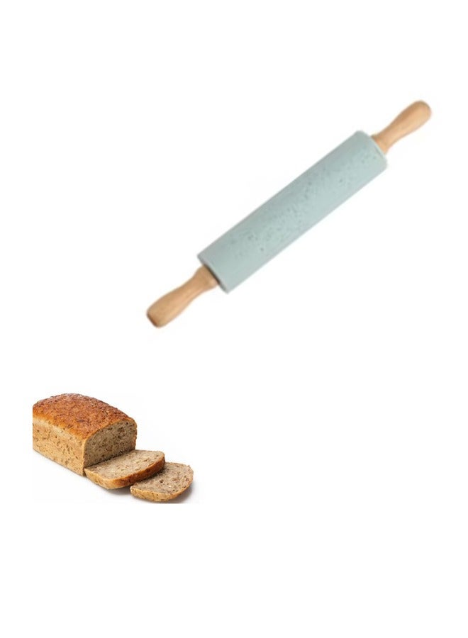 إيهوم أداة مطبخ عملية لخبز البيتزا والمعجنات باستخدام دبوس لف العجين من السيليكون مع هاندلم أداة مطبخ عملية لخبز البيتزا والمعجناتبكرة عجين السيليكون الأساسية للخبازين المنزليين - Image 1