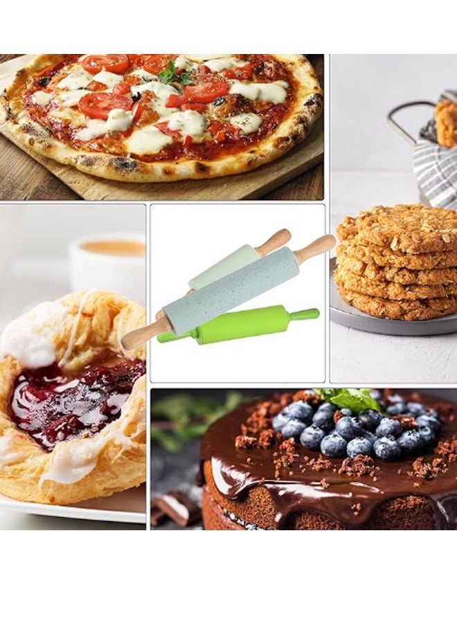 إيهوم أداة مطبخ عملية لخبز البيتزا والمعجنات باستخدام دبوس لف العجين من السيليكون مع هاندلم أداة مطبخ عملية لخبز البيتزا والمعجناتبكرة عجين السيليكون الأساسية للخبازين المنزليين - Image 5