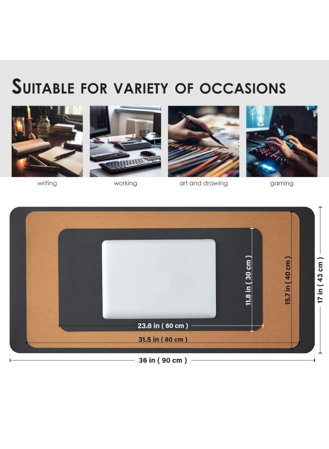 WinCheer Large Desk Pad, Non-Slip PU Leather Desk Mouse Pad Waterproof Desk Pad Protector, Dual-Side Use Desk Writing Mat for Office Home, 80cm x 40cm - Image 5