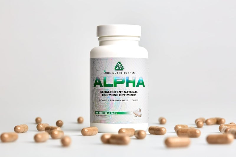 Core Nutritionals Alpha Platinum UltraPotent Natural Hormone Optimizer Anabolic Testosterone Booster and Estrogen Blocker 56 Capsules - Image 3