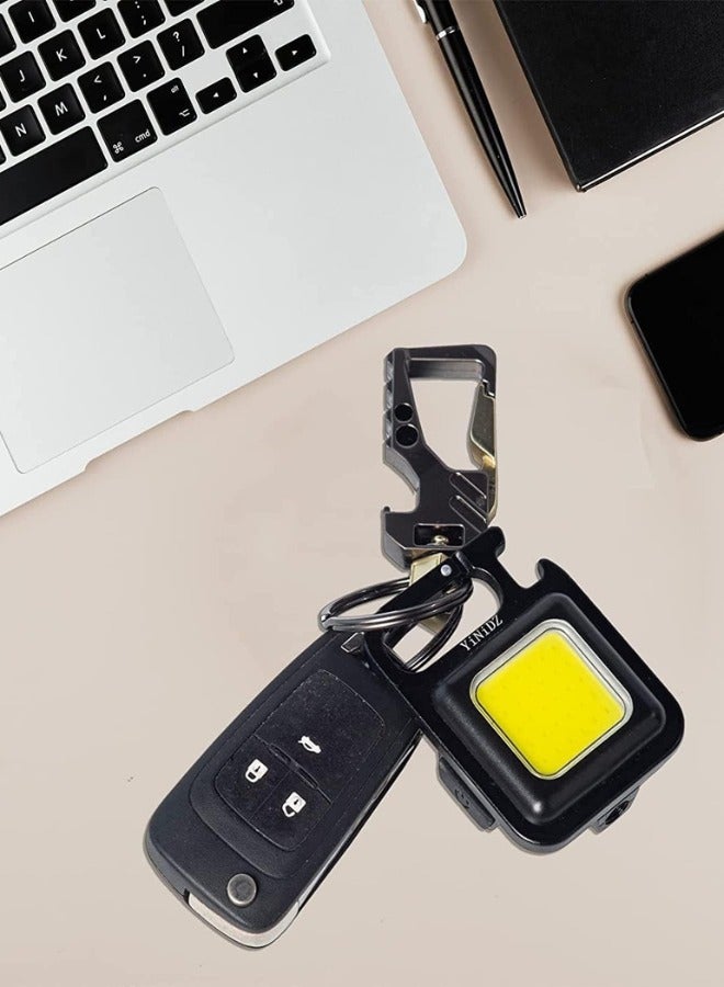 PROTON Mini Flashlight 800 Lumens Cob Bright Rechargeable Keychain Flashlights 4 Light Modes Portable Pocket Light With Folding Bracket Bottle Opener And Magnet Base For Camping Fishing Walking - Image 3