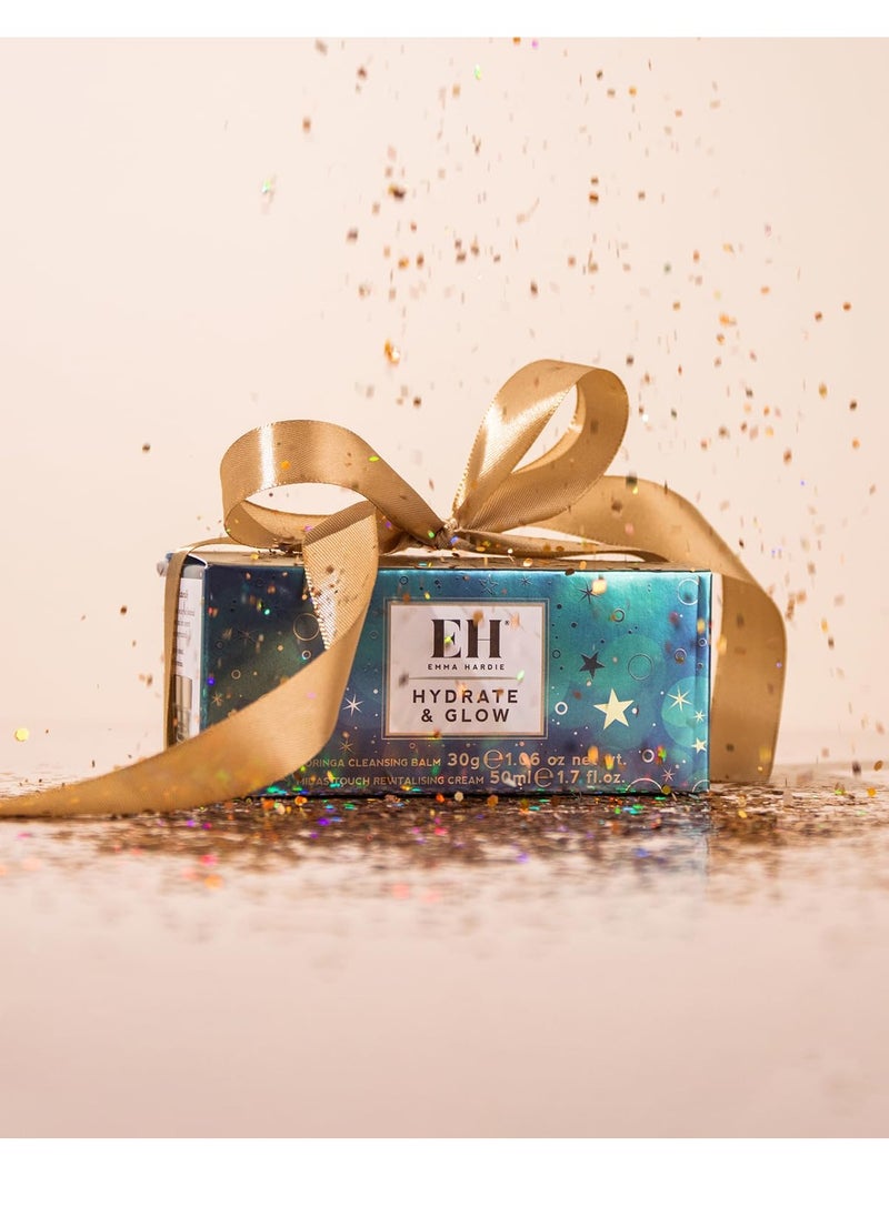 EMMA HARDIE - Emma Hardie Hydrate & Glow Gift Set: Travel Size 30ml Moringa Cleansing Balm and Travel Size 50ml Midas Touch Revitalising Face Cream, Dermatologically Tested, Natural and Cruelty Free - Image 1