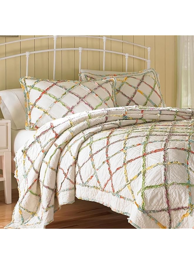 LAURA ASHLEY Home Standard Sham Soft Cotton Bedding With Envelope Closure Pre Washed Home Decor For Added Softness Ruffle Garden Cream 20 Inch X 26 Inch - Image 3