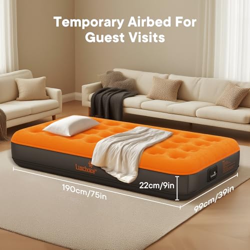 Luxchoice Air Mattress with Built-in USB Rechargeable Pump Camping Inflatable Mattress Portable Blow up Mattress Air Bed Guest Bed for Home Outdoors Hiking Travel - Image 5