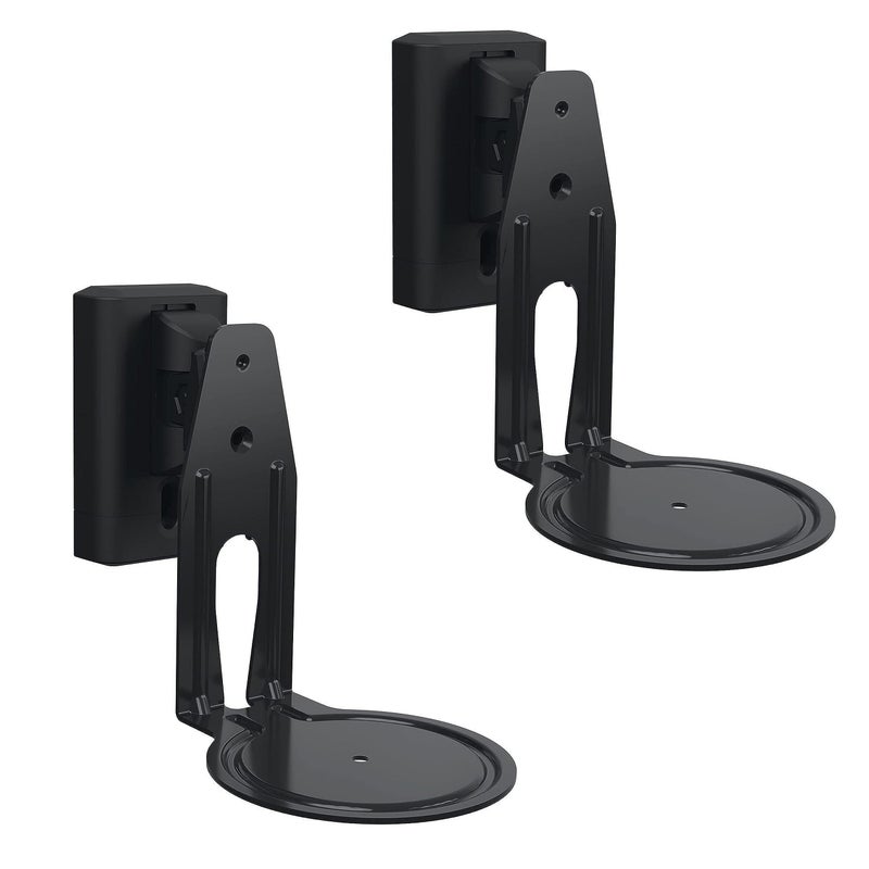 Sanus Speaker Wall Mounts for Sonos Era 100 Pair Swivel Tilt Speaker Mount with Easy 15Minute Install Black 2Pack