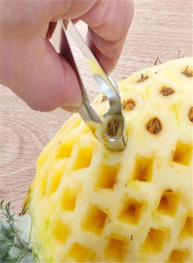 Wixine 2Pcs Stainless Steel Pineapple Peeler Remover Fruit Slicer Eye Cutter Kitchen Tools - Image 3