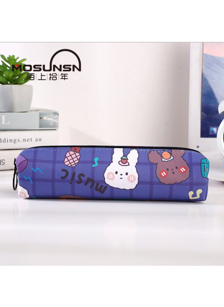 Generic - Kids Mini Pencil Case for Girls Blue Rabbit - Image 1