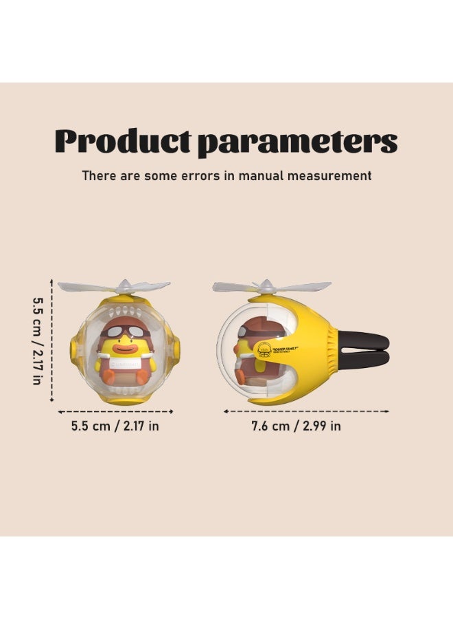 Cute yellow duckling car mounted air purifier, car mounted diffuser, equipped with rotating propeller, car mounted air ventilation perfume, car mounted perfume, cool decorations, car mounted accessories, with two kinds of scents (marine fragrance and perfume fragrance) - Image 4
