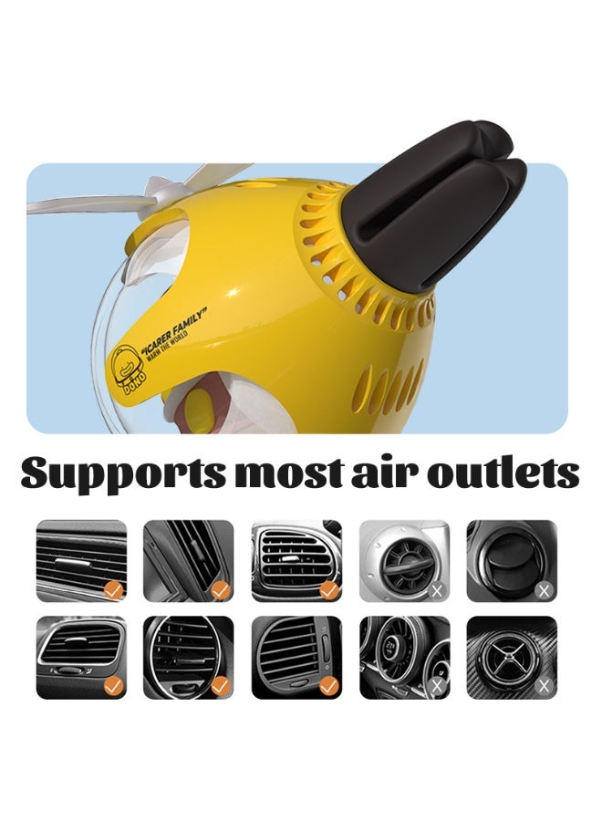 Cute yellow duckling car mounted air purifier, car mounted diffuser, equipped with rotating propeller, car mounted air ventilation perfume, car mounted perfume, cool decorations, car mounted accessories, with two kinds of scents (marine fragrance and perfume fragrance) - Image 2