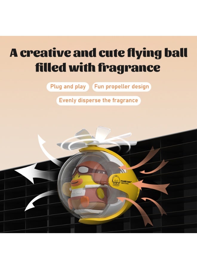 Cute yellow duckling car mounted air purifier, car mounted diffuser, equipped with rotating propeller, car mounted air ventilation perfume, car mounted perfume, cool decorations, car mounted accessories, with two kinds of scents (marine fragrance and perfume fragrance) - Image 3