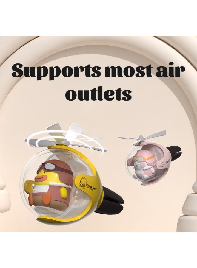 Cute yellow duckling car mounted air purifier, car mounted diffuser, equipped with rotating propeller, car mounted air ventilation perfume, car mounted perfume, cool decorations, car mounted accessories, with two kinds of scents (marine fragrance and perfume fragrance) - Image 5