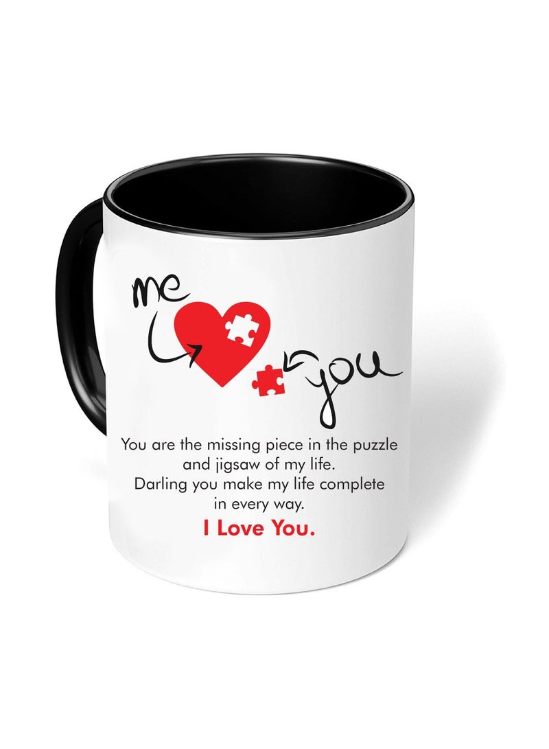 PRINTSHOP4ME Happy Valentine Day with a Black Two-Tone Coffee Mug - Perfect for Couples - Gift for Your Loved One - Gifts for Him Husband - Dad - Boyfriend on Valentines Day  - Image 3