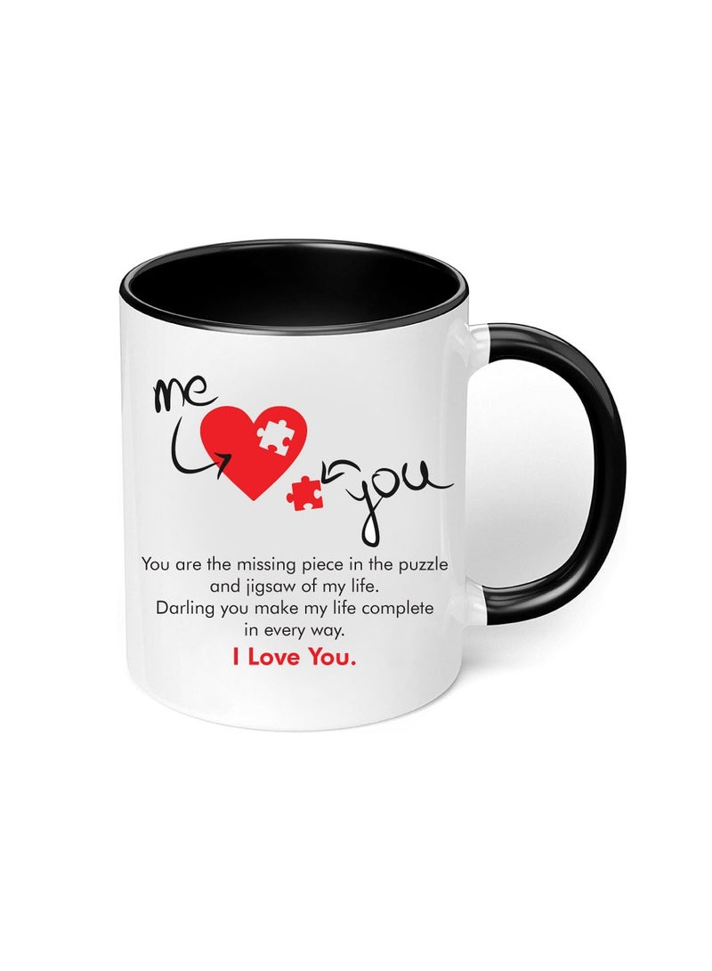 PRINTSHOP4ME Happy Valentine Day with a Black Two-Tone Coffee Mug - Perfect for Couples - Gift for Your Loved One - Gifts for Him Husband - Dad - Boyfriend on Valentines Day  - Image 5