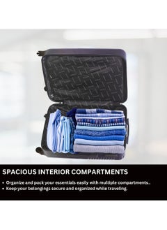 GIORDANO GIORDANO Logo Series Check-In Medium Suitcase Navy Blue, ABS Hard Shell Lightweight Durable 4 Wheels Luggage Trolley Bag 24" With Secure 3 Digit Number Lock.  - Image 4