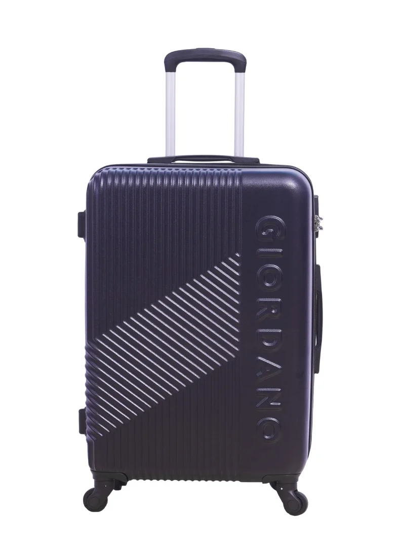 GIORDANO GIORDANO Logo Series Check-In Medium Suitcase Navy Blue, ABS Hard Shell Lightweight Durable 4 Wheels Luggage Trolley Bag 24" With Secure 3 Digit Number Lock.