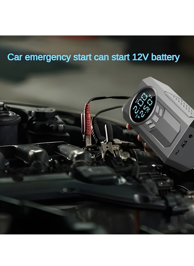 1000A 12V الطوارئ كاتب ، مضخة الهواء في الإطارات ، ضاغط الهواء من السهل تضخيم الإطارات ، أدى عرض الشاشة ، مع الشعلة الكهربائية ، وإمدادات الطاقة المتنقلة ، سعة تخزين كبيرة