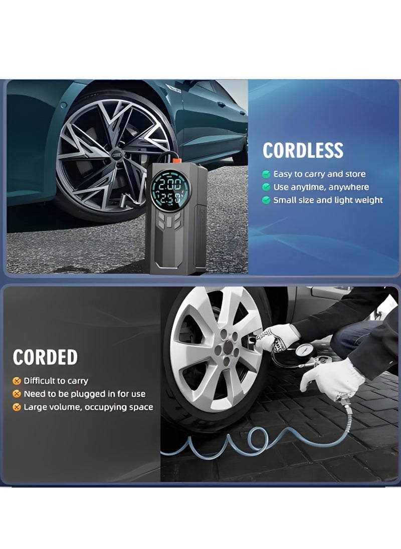 1000A 12V الطوارئ كاتب ، مضخة الهواء في الإطارات ، ضاغط الهواء من السهل تضخيم الإطارات ، أدى عرض الشاشة ، مع الشعلة الكهربائية ، وإمدادات الطاقة المتنقلة ، سعة تخزين كبيرة