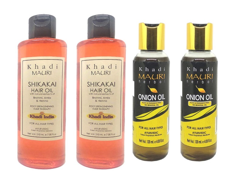 Khadi Mauri Onion Shikakai Hair Oil Pack Of 4 660 ml