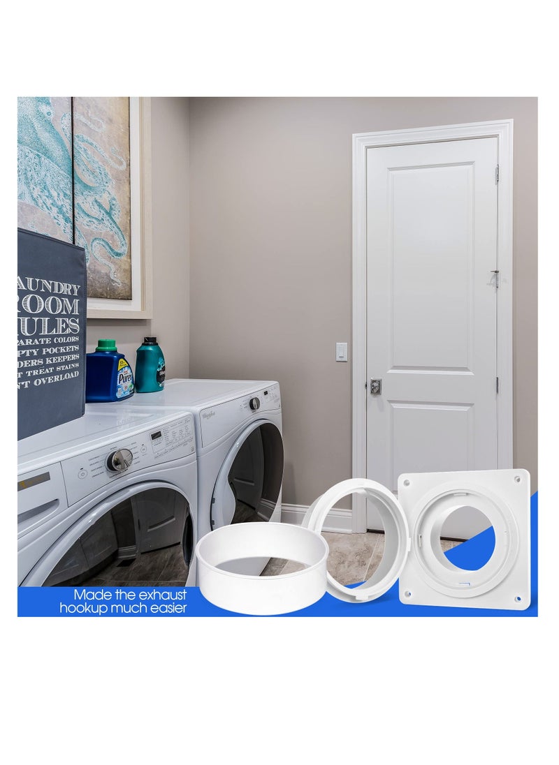 Generic - Dryer Vent Wall Plate Adapter 7x7 inch Snap to Vent Dryer Dock Connector Kit Tighter and Reliable Hose Connect Upgrade Clear Airtight Gasket Easy to Install for Cleaning and Maintenance 1 Set - Image 1