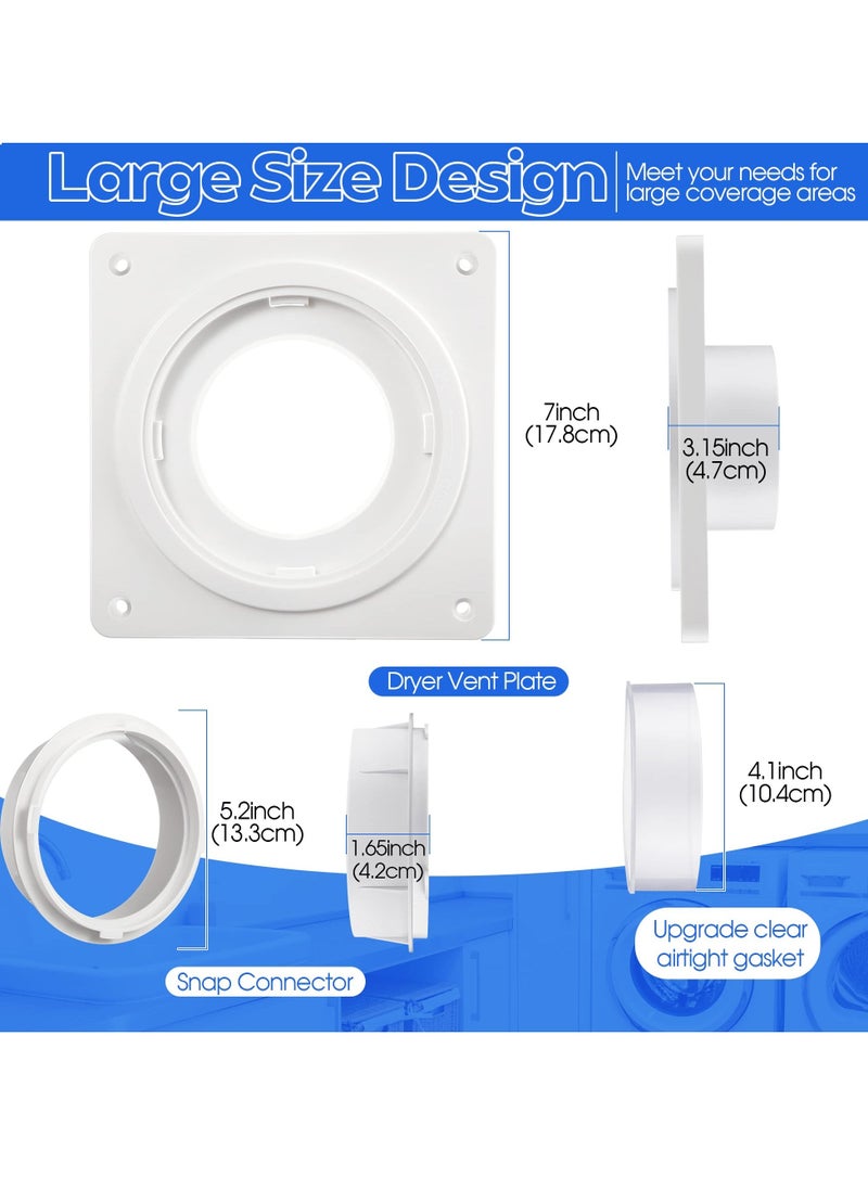 Generic - Dryer Vent Wall Plate Adapter 7x7 inch Snap to Vent Dryer Dock Connector Kit Tighter and Reliable Hose Connect Upgrade Clear Airtight Gasket Easy to Install for Cleaning and Maintenance 1 Set - Image 1