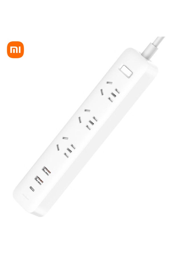 M I Xiaomi Mijia Power Strip 20w Fast Charging Version , Usb Power Strip/socket/extension Cord/power Board, Master Switch, 1.8 Meters Long, White - Image 3