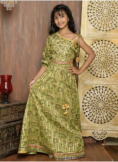 LILPICKS Lace Embellished One Shoulder Choli with Lehenga Set  - Image 3