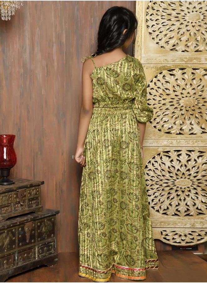 LILPICKS Lace Embellished One Shoulder Choli with Lehenga Set  - Image 4