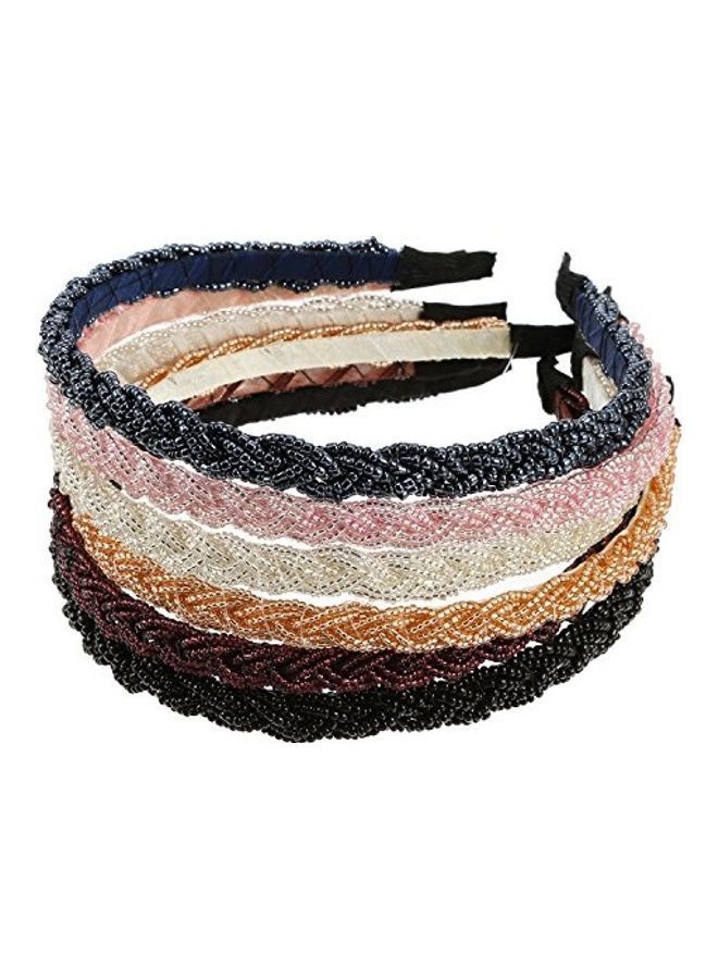 NIBEMINENT 6-Piece Beaded Hair Hoop Headband Multicolour - Image 5