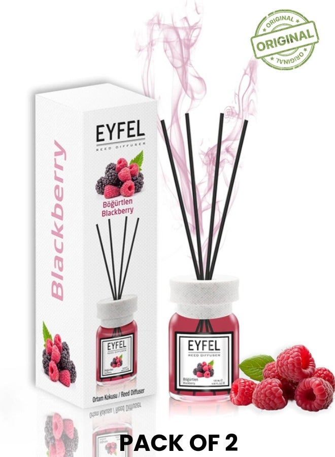 EYFEL eyfel eau de parfum EYFEL Reed Diffusers for Home – BlackBerry Reed Diffuser Set 4.05 fl oz Oil Diffuser Sticks, Bathroom Diffuser, Oil Reed Diffuser, Scented Sticks, Oil Diffuser Sticks 2 pcs - Image 1