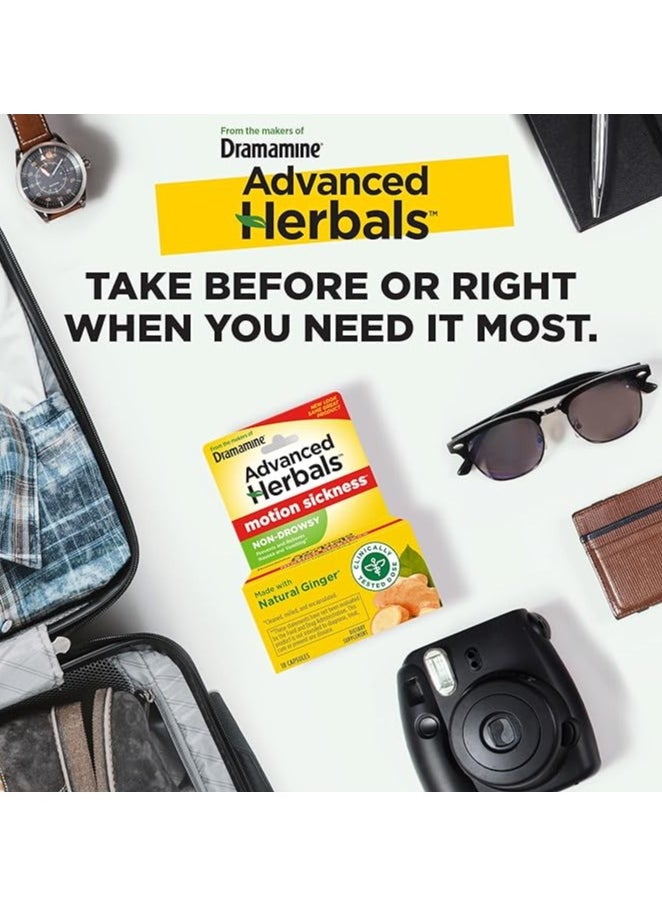 Dramamine Advanced Herbals,Motion Sickness Non-Drowsy 18 Capsules  - Image 3