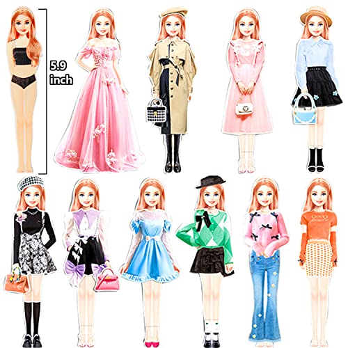 Daniel Axel Magnetic Princess Dress Up Paper Doll Pretend Play Toys Magnet People Clothes Puzzles Game for 3+ Year Old Girls Toddler,Preschool Learning Created Imagine Set Birthday Gift (C Set) - Image 4
