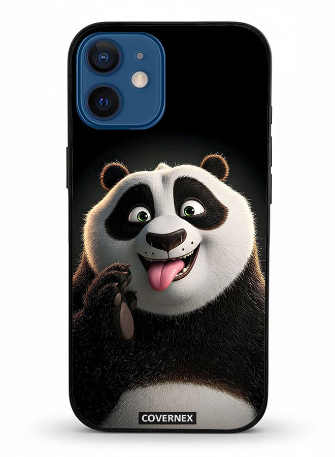 Covernex Apple iPhone 12 Mini Protective Case Cover Printed Featuring Kung Fu PAnda Playful Expression - Image 2