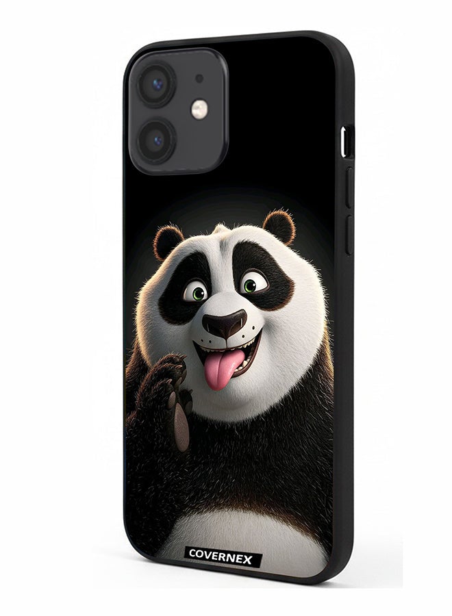 Covernex Apple iPhone 12 Mini Protective Case Cover Printed Featuring Kung Fu PAnda Playful Expression - Image 1