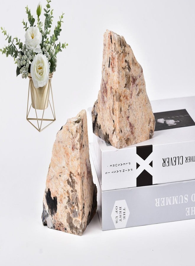 AMOYSTONE Decorative Stone Bookends for Home & Kitchen, Natural Black Tourmaline Stone 4-6 LBS (1 Pair) - Image 3
