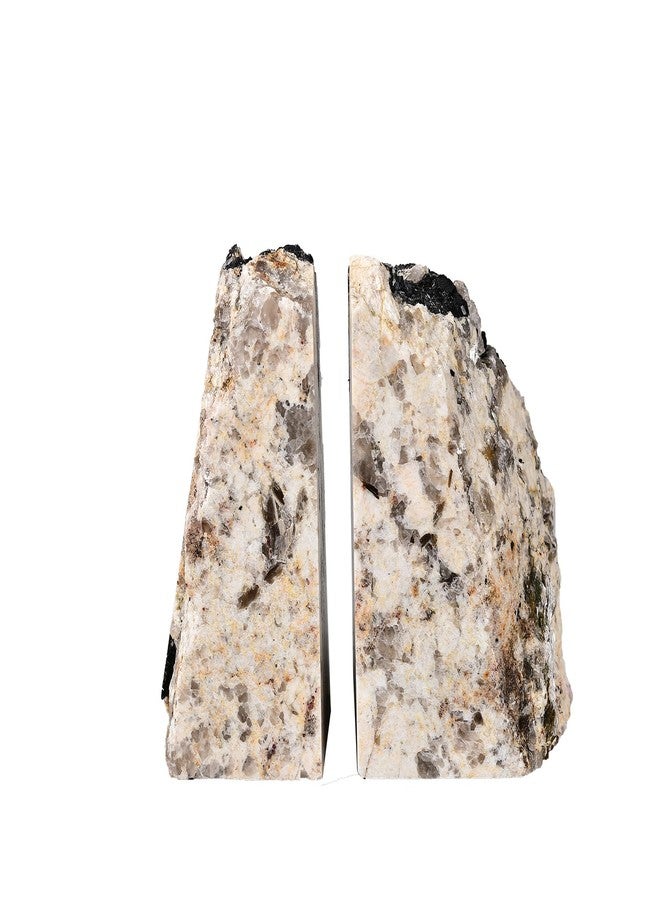 AMOYSTONE Decorative Stone Bookends for Home & Kitchen, Natural Black Tourmaline Stone 4-6 LBS (1 Pair) - Image 1