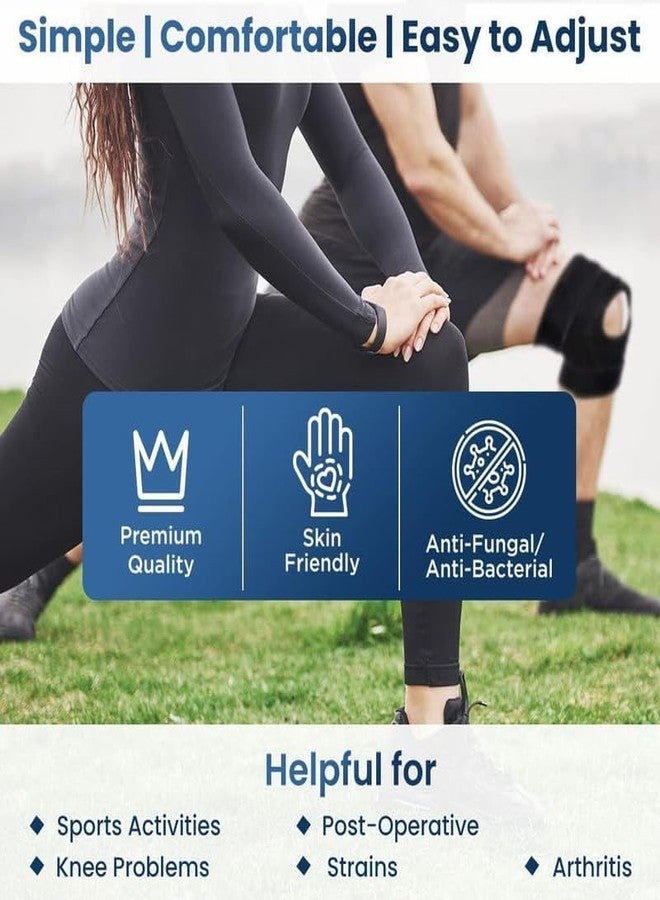 Plutoex Premium Knee Support Open Patella, Breathable Knee Cap Brace, Knee Brace, Injury Recovery, Pain Relief, Braces for Knee Pain - (2 Pcs) - Image 4