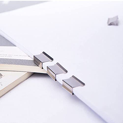 Terrysun 100 Silver Metal Refill Clips, Modern Stainless Steel Clam Clip Dispenser, Suitable for Binding Documents - Image 2