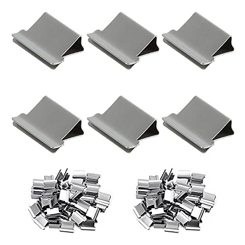 Terrysun 100 Silver Metal Refill Clips, Modern Stainless Steel Clam Clip Dispenser, Suitable for Binding Documents - Image 1
