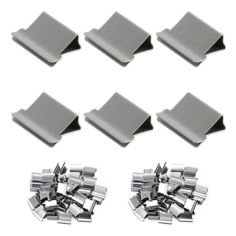 Terrysun 100 Silver Metal Refill Clips, Modern Stainless Steel Clam Clip Dispenser, Suitable for Binding Documents - Image 5