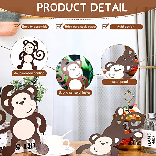 Qunclay Monkey Cutouts Jungle Party Decorations Monkeys Birthday Party Supplies Paper Safari Hanging Wall Decor Animal Print Supplies - Image 4