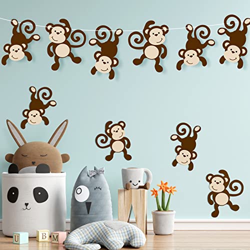 Qunclay Monkey Cutouts Jungle Party Decorations Monkeys Birthday Party Supplies Paper Safari Hanging Wall Decor Animal Print Supplies - Image 5