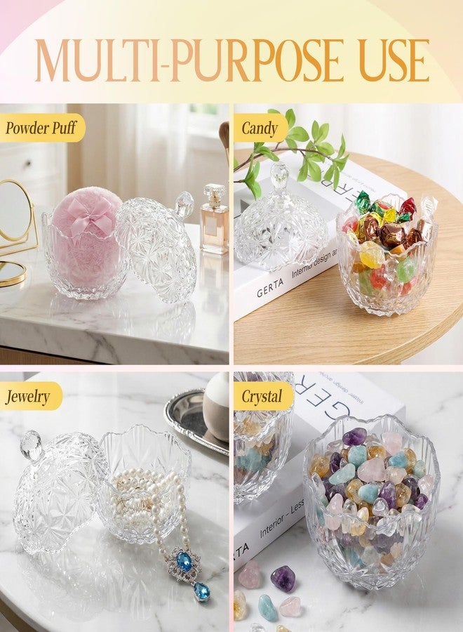 HXRYAGi 3 Pcs Large Body Powder Puff and Container Crystal Clear Powder Container with Puff Soft Reusable Velour Body Glitter Wet Dry Makeup - Image 5